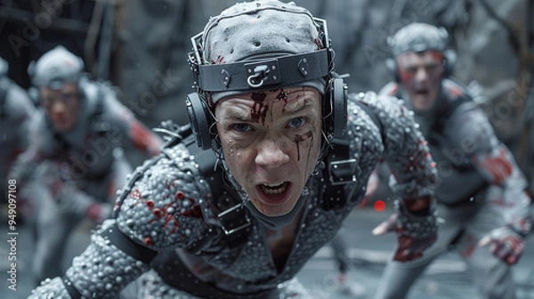 Fototapeta Fantasy Game Motion Capture: Actors Bring Magic to Life