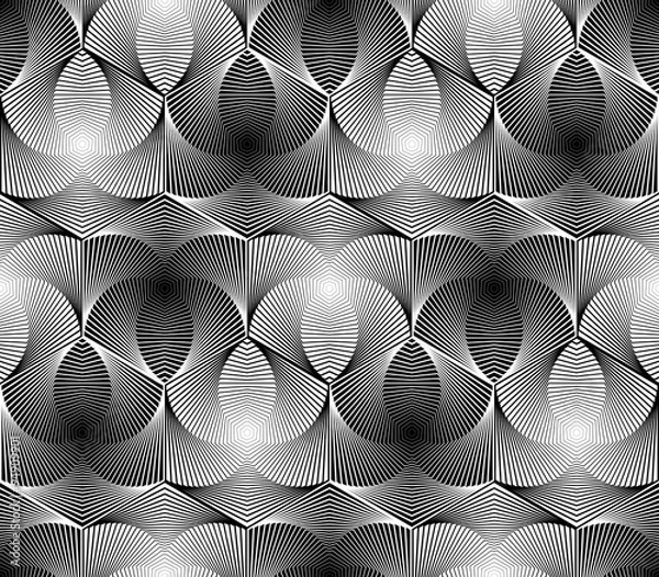 Fototapeta Design seamless monochrome hexagon geometric pattern