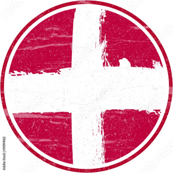 Obraz Denmark Flag, Grunge and Splash Design