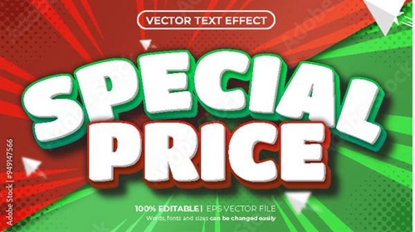 Obraz Editable cartoon text effect special price font style