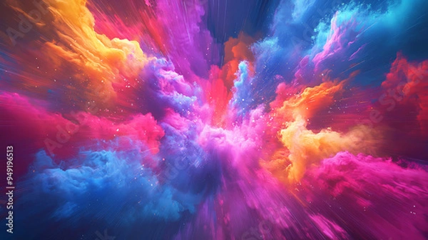 Fototapeta Colorful Abstract Swirl of Neon Energy in Dynamic Motion