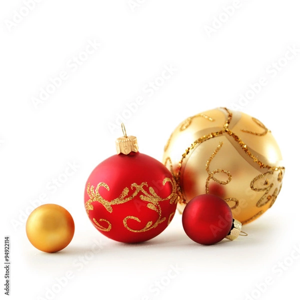 Obraz christmas ornaments isolated on white background