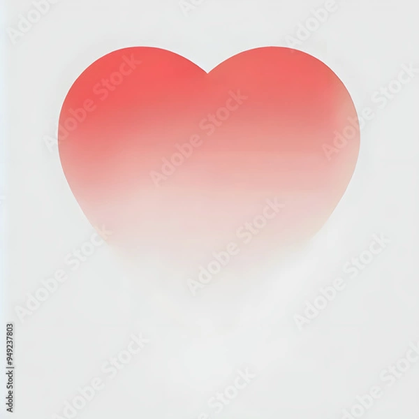 Obraz red heart on white background