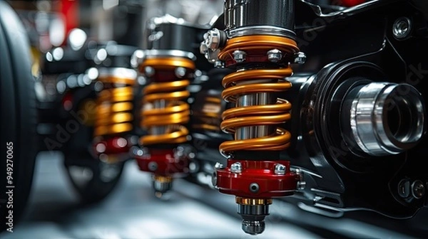 Fototapeta Suspension setup designed for drift performance in touge racing.