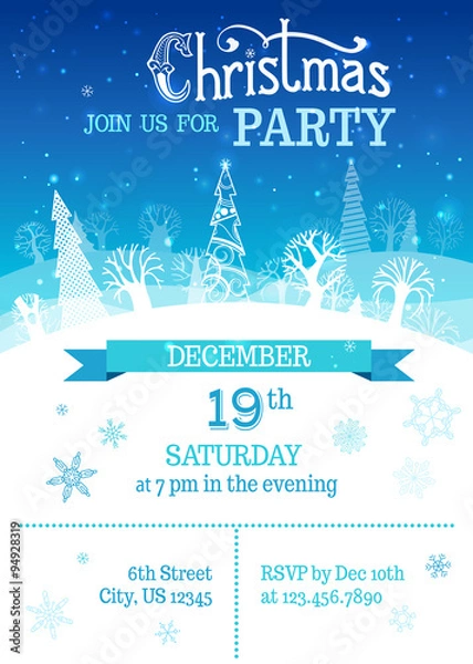 Obraz Merry Christmas party template.