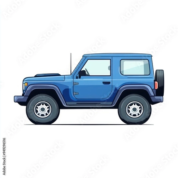 Fototapeta Blue Off-Road Vehicle Illustration