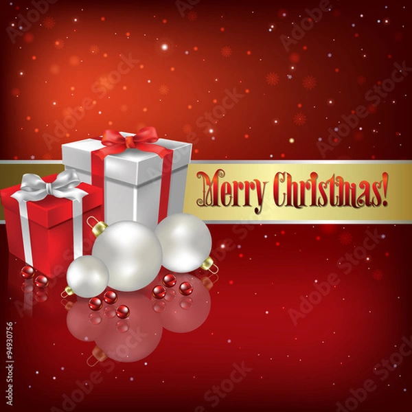Fototapeta Abstract background with Christmas decorations