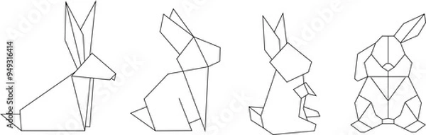 Fototapeta rabbit origami
