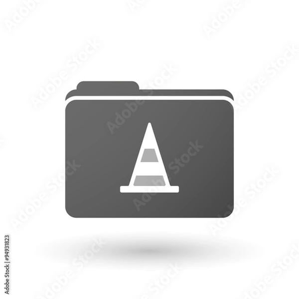 Obraz Isolated binder with a road cone