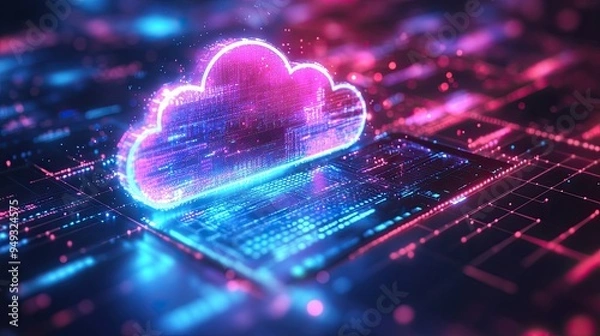 Fototapeta 33. Developer deploying a website via a cloud platform, modern web hosting process, seamless integration.