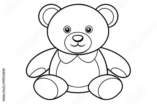Obraz Teddy bear line art vector, Cute teddy outline icon