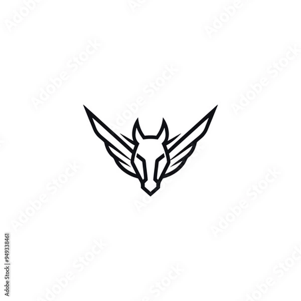 Obraz Winged Horse Head Logo