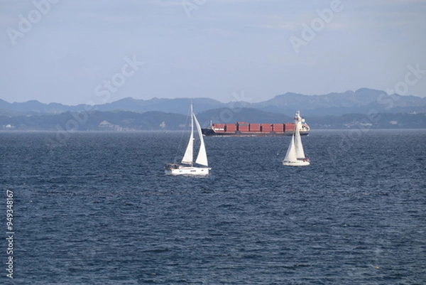 Fototapeta 東京湾の風景（横須賀）。観音崎の展望園地より。