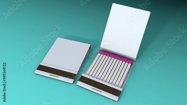 Fototapeta Match Book 3D render