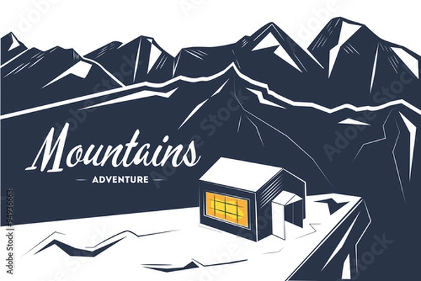 Fototapeta Holiday background with mountains