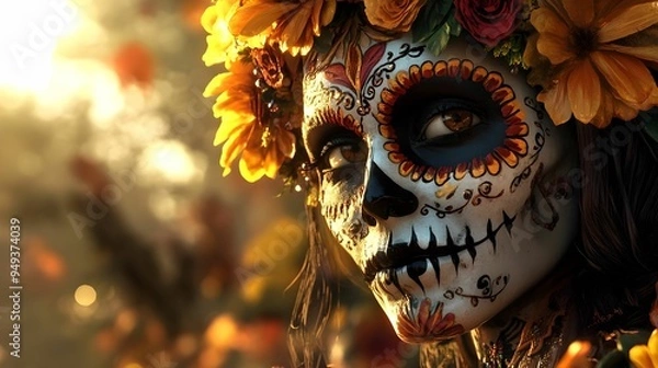 Obraz Día de Muertos background wallpaper: