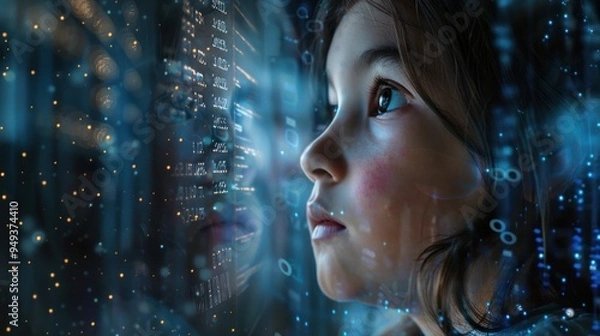 Fototapeta Child's Curiosity and the Digital World