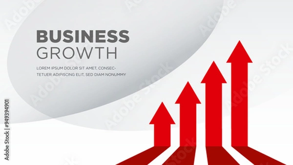 Fototapeta Red arrows of business sale growth