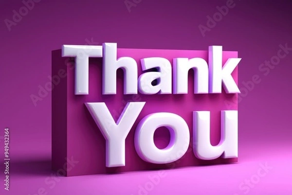 Obraz Glossy 3D Text 'Thank You'