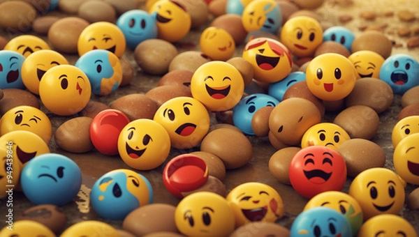 Obraz smiley faces emojy