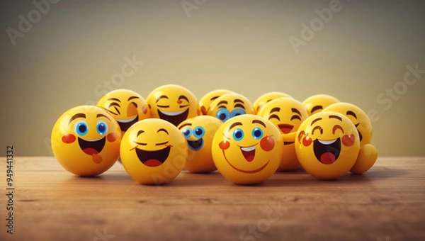 Obraz smiley faces emojy