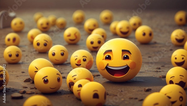 Obraz smiley faces emojy