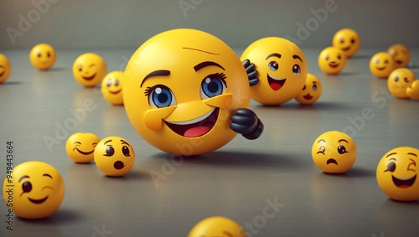 Obraz smiley faces emojy