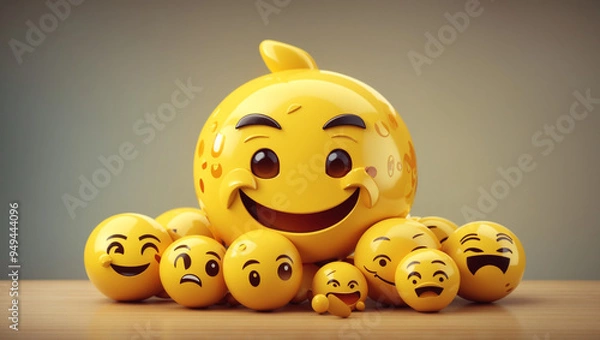 Obraz smiley faces emojy