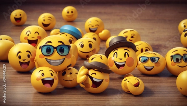 Obraz smiley faces emojy