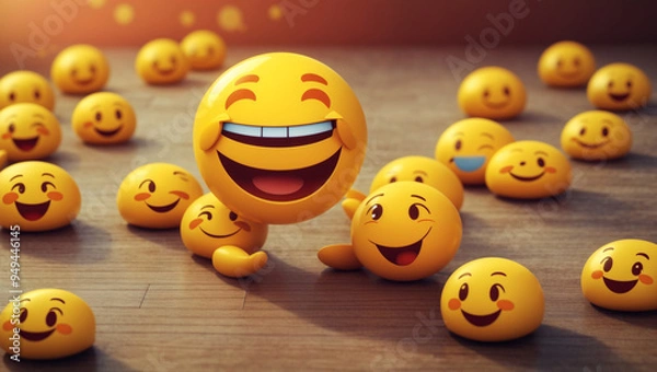 Obraz smiley faces emojy