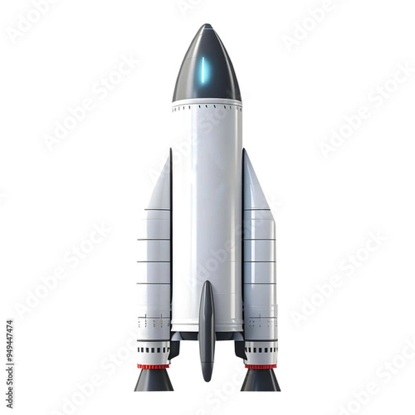 Fototapeta Space Rocket isolated on white background