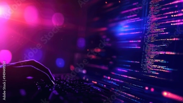 Fototapeta D rendering of a website s front-end elements, immersive web design, advanced user interface development