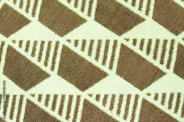 Fototapeta Blue doormat texture with various patterns. Abstract background and texture for design. Top view