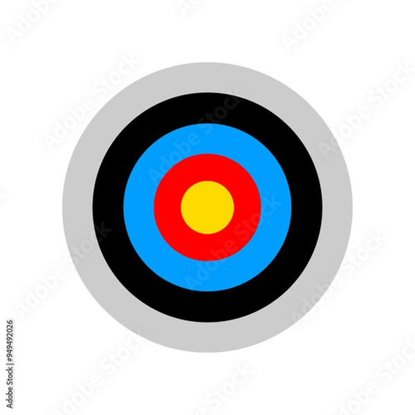 Fototapeta Archery target. Target vector icons, isolated on white background. Targets different shapes and color. Archery target business concept, Vector PNG