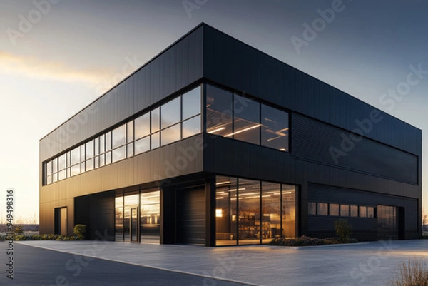 Obraz Modern Black Building.