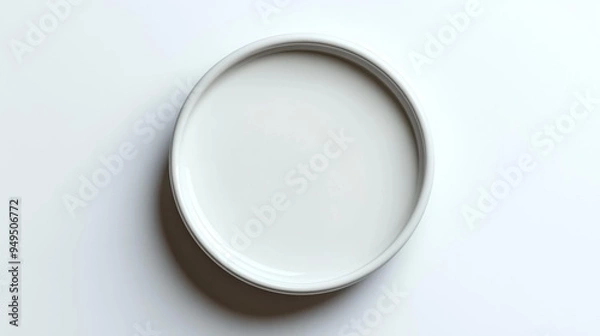 Fototapeta Minimalist White Ceramic Plate on Light Background Generative AI