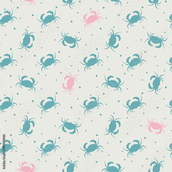 Fototapeta Wzór kraba. Wzór może służyć do tapet, wypełnień deseniem, tła strony internetowej, tekstur powierzchni. Ilustracji wektorowych