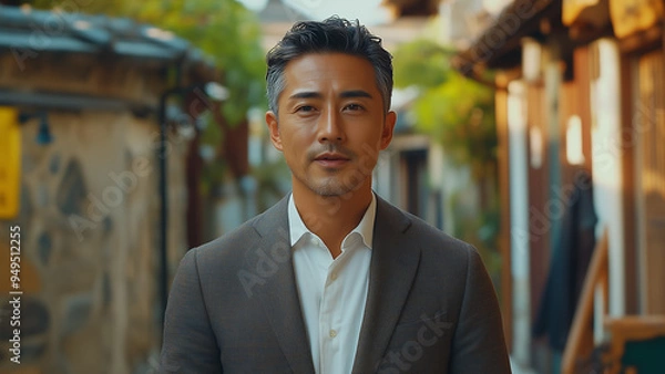 Obraz アジア人 男性 ダンディ