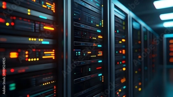 Fototapeta Server Room Data Center Technology Abstract