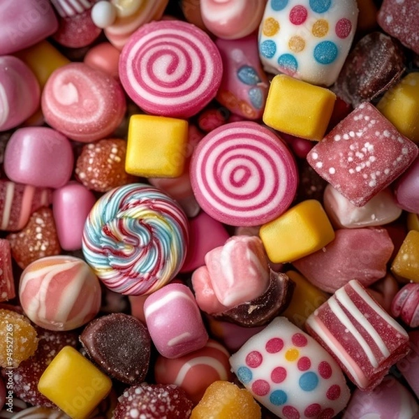 Fototapeta A Close-Up View of Various Colorful Candies
