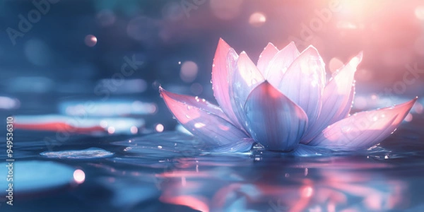 Fototapeta Colorful dreamy lotus close-up rendering
