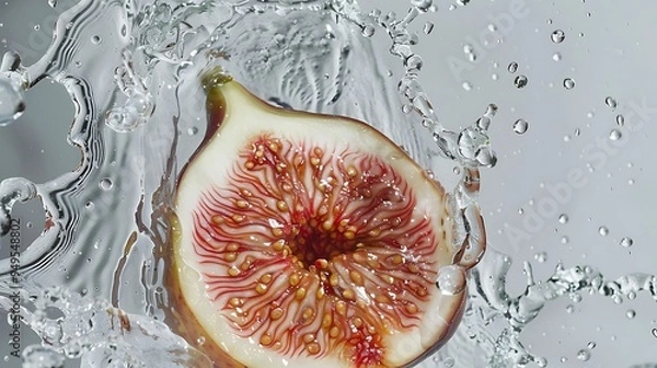 Fototapeta Fig and splash of water fresh Fig