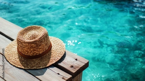Obraz A straw hat at the pier