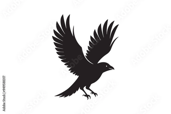 Obraz Crow silhouette vector illustration