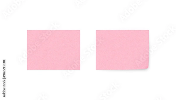 Fototapeta A small rectangular sticky note with a shadow. Pink color