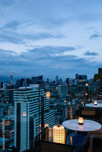 Obraz twilight city skyline