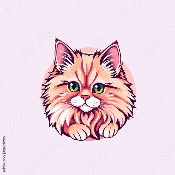 Fototapeta Persian cat vector logo. pet logo