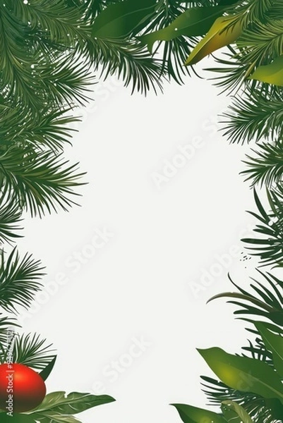 Fototapeta Tropical Green Leaves Border Frame