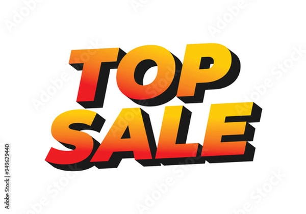 Obraz Top sale. Text effect in 3D look with eye catching colors
