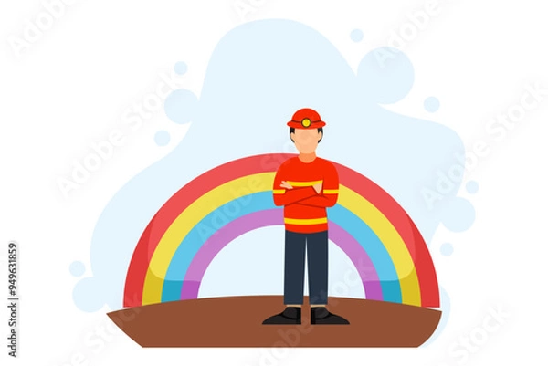 Obraz Labour Day Flat Design Illustration